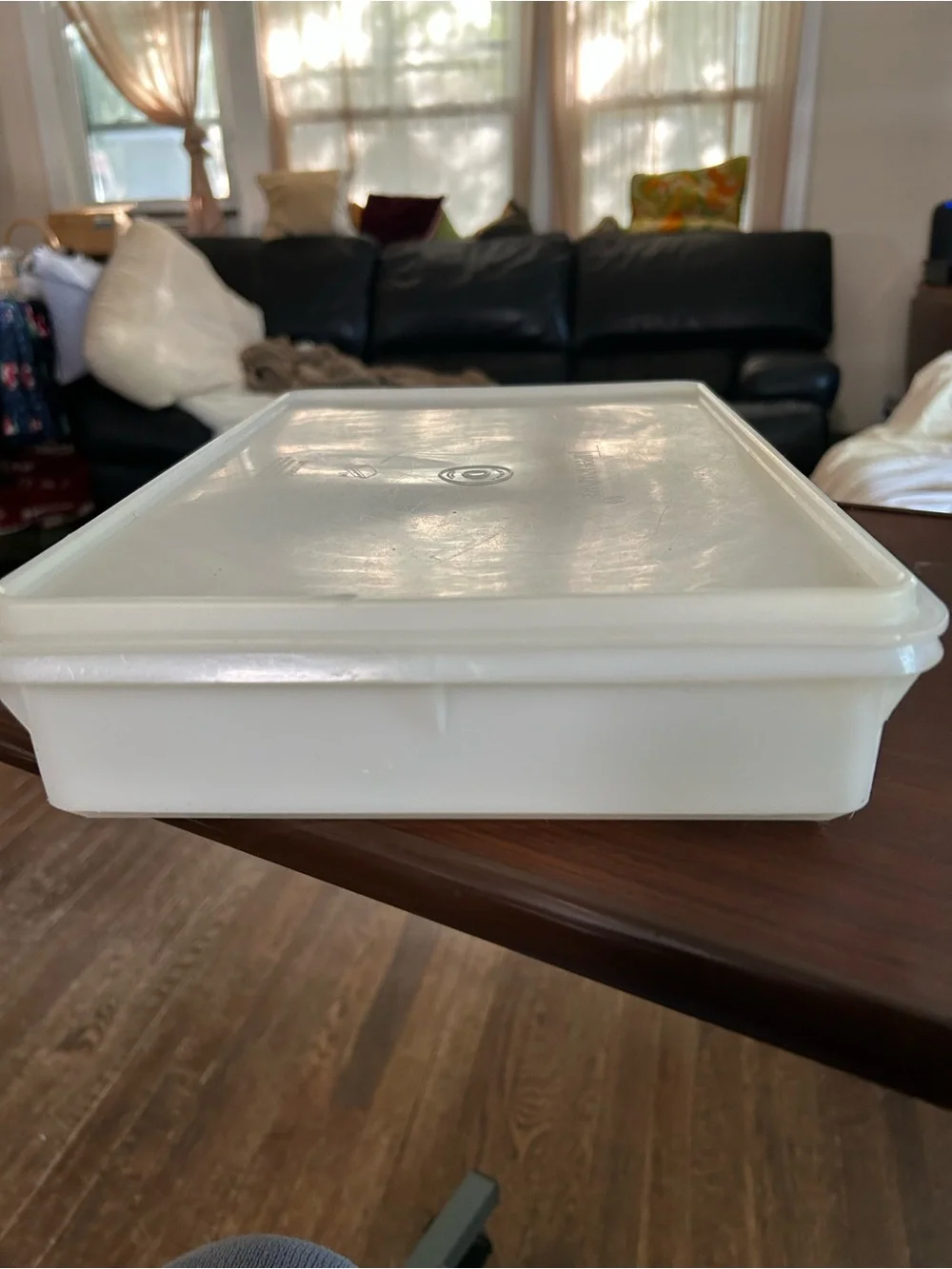 Tupperware Rectangular Food Storage Container - Translucent White 13x9x3 - Picture 2 of 4